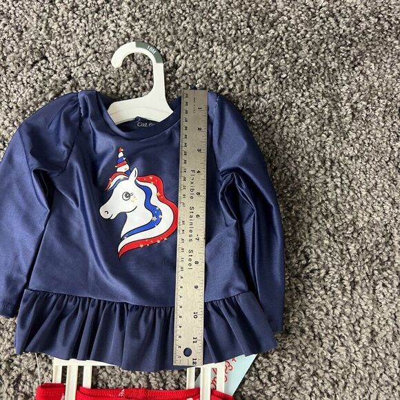 Cat & Jack Swim Suit Toddler Girls Size 18 Months 2 Piece Rash Guard Set UPF 50+ - Picture 6 of 6